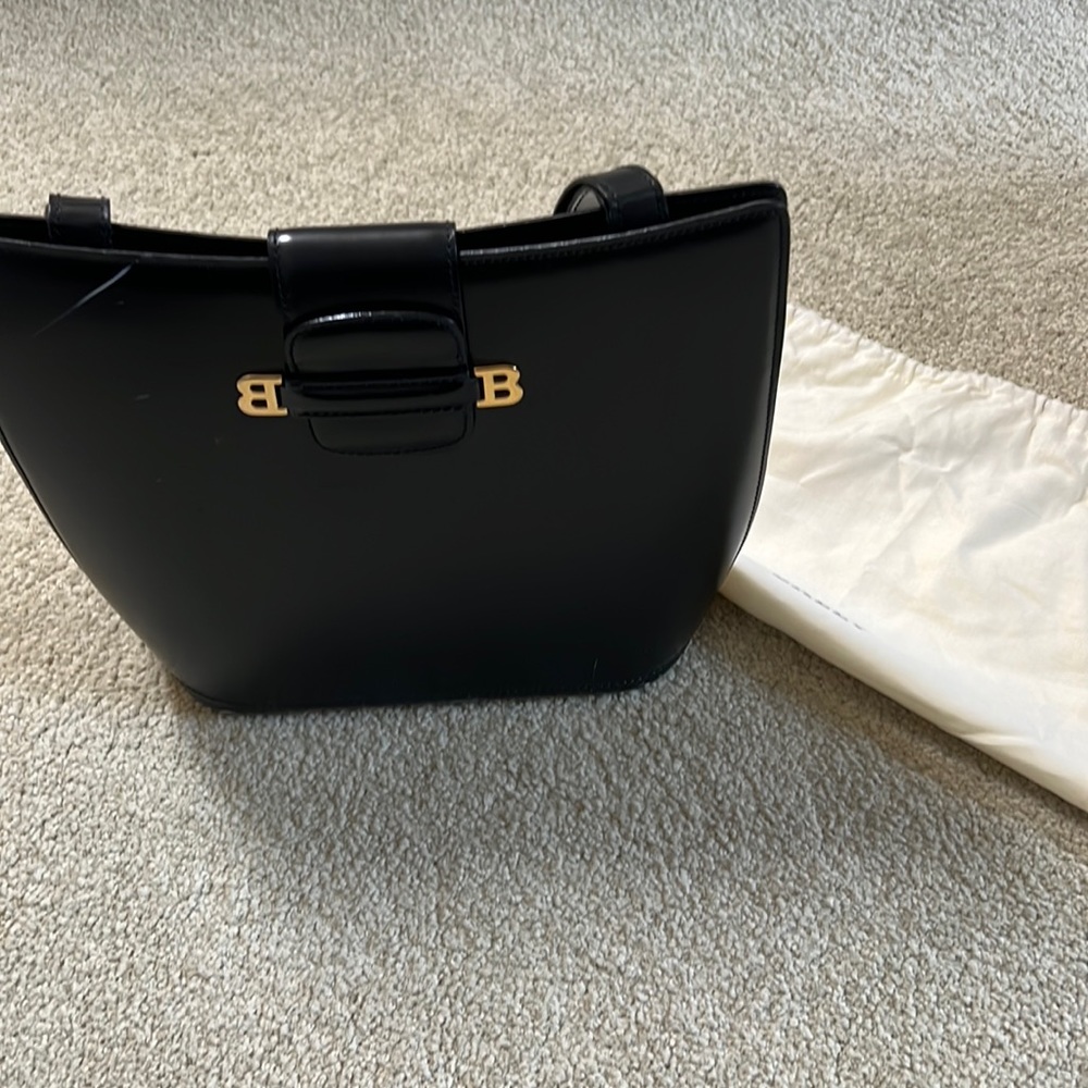 Black leather bag